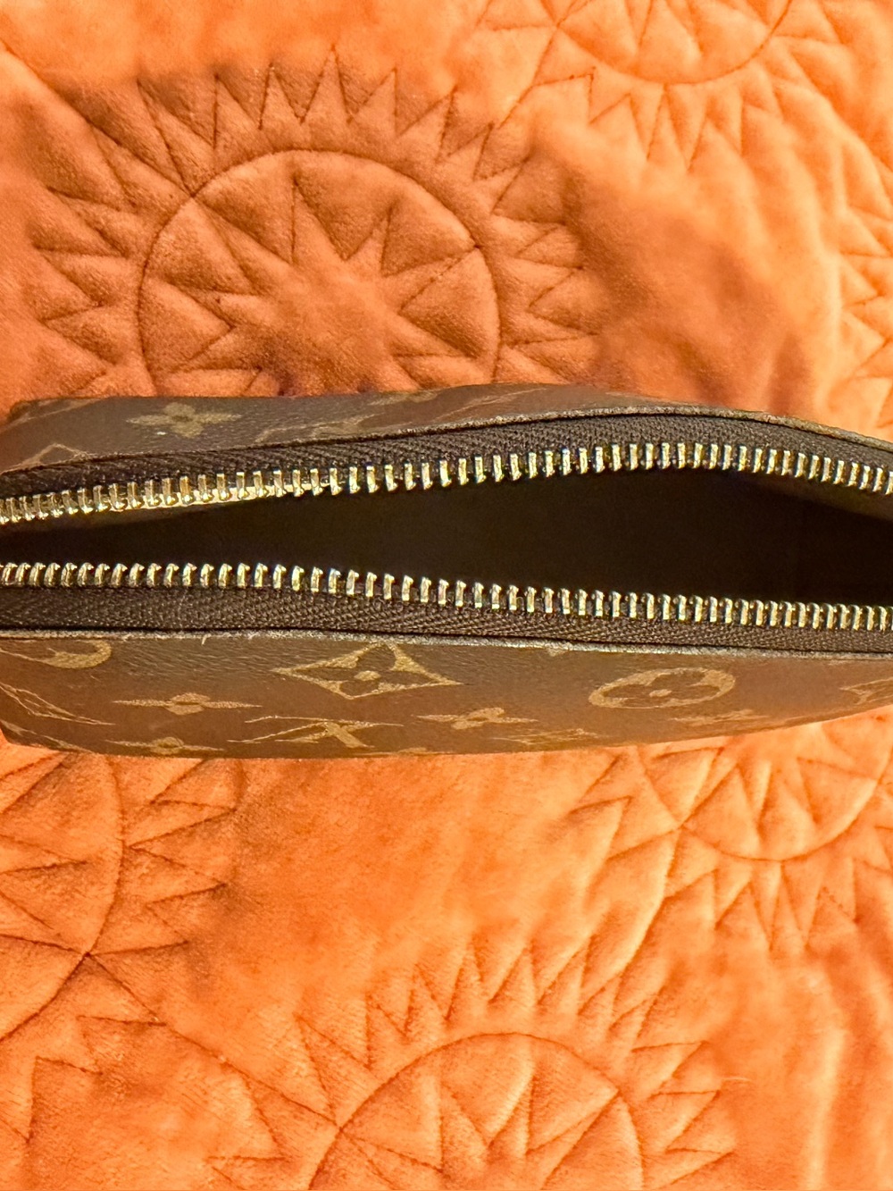 Louis Vuitton Monogram Canvas Cosmetic Pouch in Brown and Gold - Picture 8 of 11